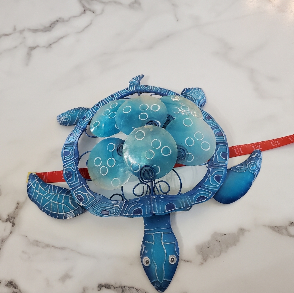 Blue Turtle Metal & Shells Wall Decor - Picture 10 of 16